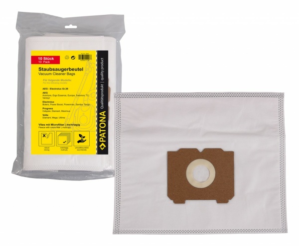PATONA 10 sacs à poussière en non-tissé multicouches avec microfiltre AEG taille 28