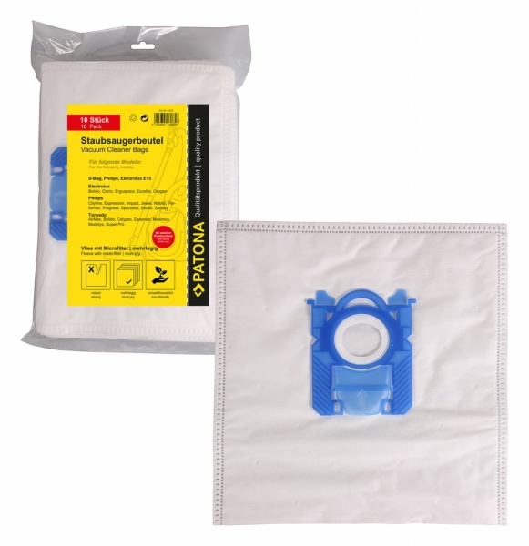PATONA 10 sacs à poussière multicouches en non-tissé avec microfiltre Electrolux E15