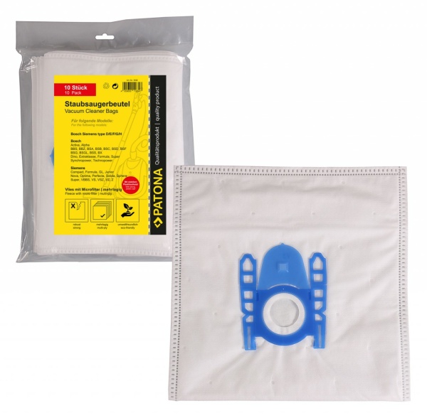 PATONA 10 sacs à poussière multicouches en non-tissé avec microfiltre pour Bosch type D E F G