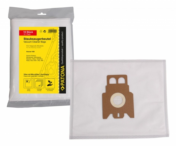 PATONA 10 sacs à poussière multicouches en non-tissé avec microfiltre pour Hoover H22 H22A H30 H36 H52 H60 H60