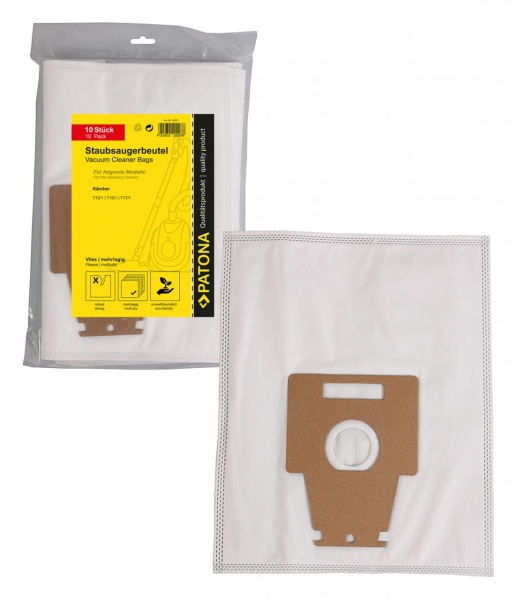 PATONA 10 vacuum cleaner bags multi-ply fleece incl. microfilter f. Bosch type P with cardboard attachment